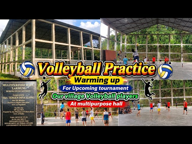 Volleyball practicing for the upcoming tournament at multipurpose hall 
