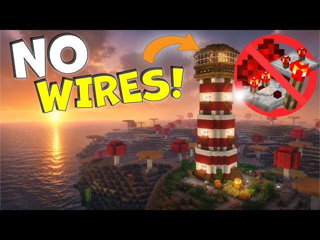 This Minecraft Lighthouse Light Actually ROTATES! (Easy Tutorial)