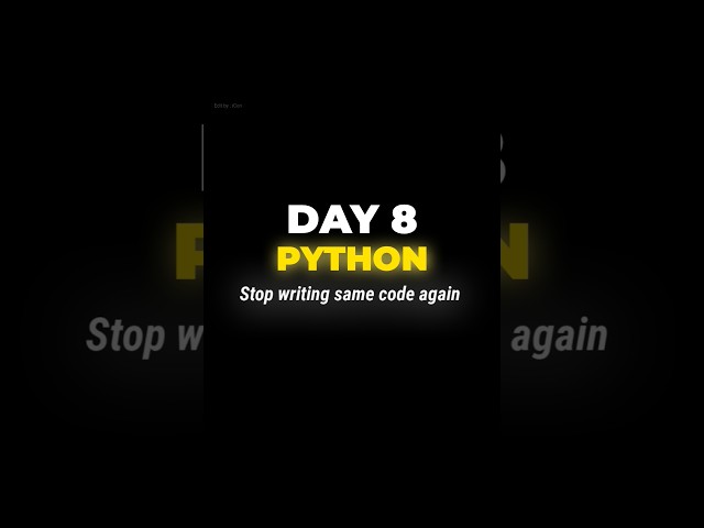 Day 8 Python Journey 📅Today I learned functions 😎From zero → coder loading...