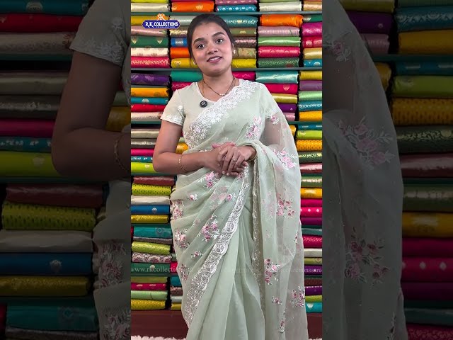 Chiffon Scallop Border & Embroidery Work Sarees I Wholesale Shop I@Rkcollectionssarees