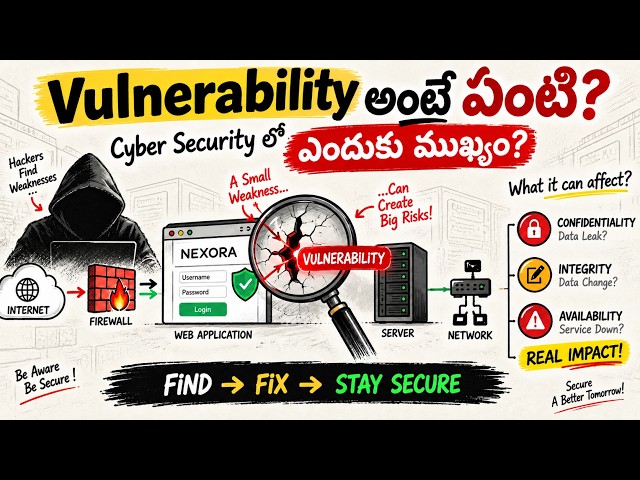 What is Vulnerability? | Cyber Security Telugu | Ethical Hacking