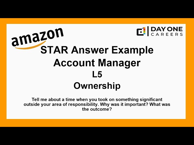 Amazon Interview STAR, L5, Account Manager - Ownership