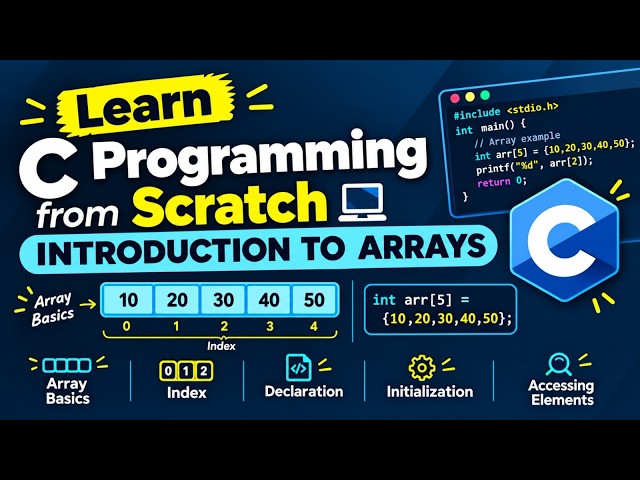 🚀 C Programming from Scratch 💻– Arrays Introduction & Practice