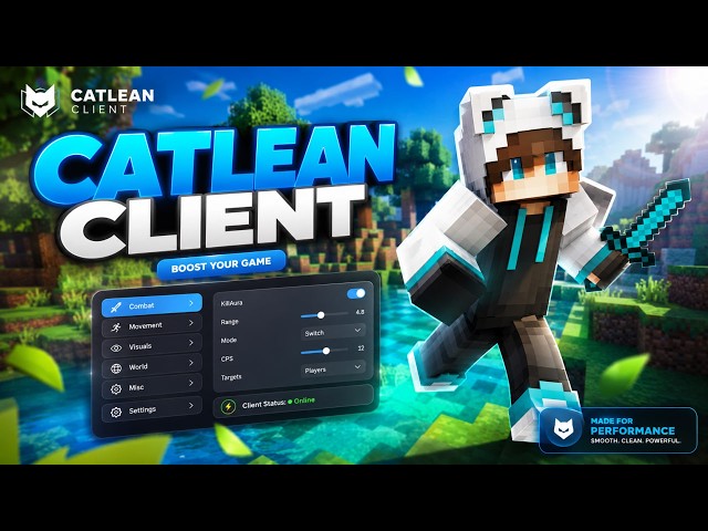 CatLean Client - The Best Free Minecraft Hacked Client for Java in 2026! (1.21 - 1.21.11+) 💎 ⚡