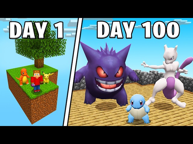 I Survived 100 Days in Pokemon Skyblock!