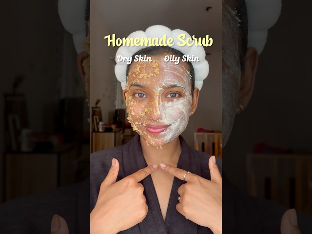 Homemade scrub for oily & dry skin #diyscrub #skincarehacks #scrub #naturalskincare