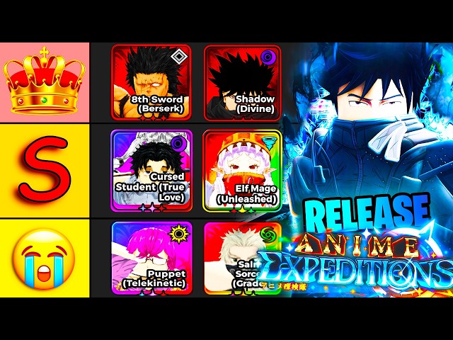 The BEST Tierlist For Release In Anime Expeditions Roblox!