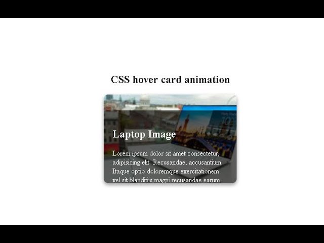Live Coding: CSS Hover Card Animation