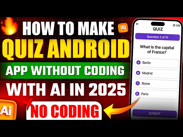 How to Make an Quiz Android App without Coding in 2025 | Create Educational Mobile App Using AI ✅
