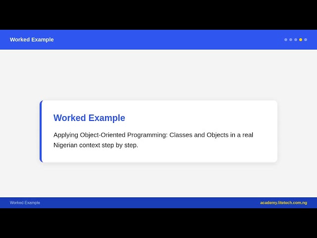 SS 2 Computer Science - Object-Oriented Programming: Classes and Objects | Nigerian Curriculum