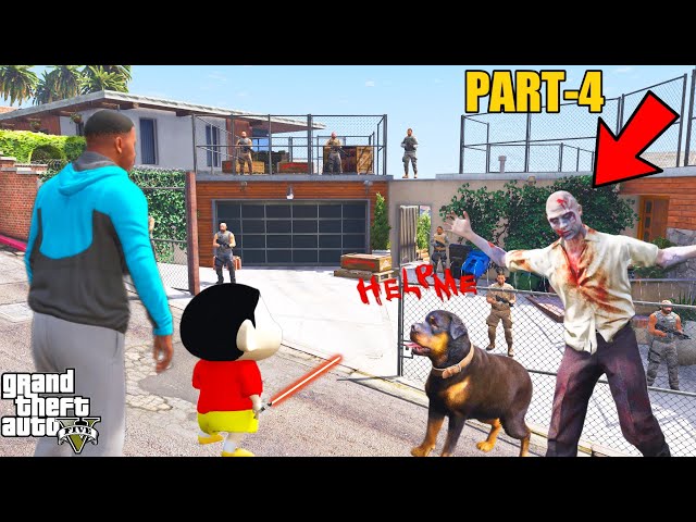 Franklin And Shinchan Saved Lester And Chop From Zombie Virus And Made  Safe House IN GTA V