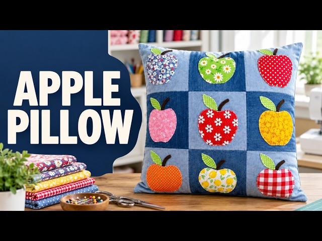 Apple Patchwork Pillow Cover Tutorial | Step-by-Step Sewing Video