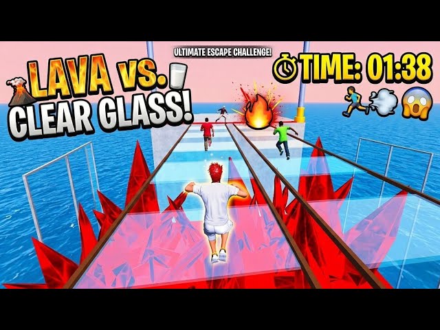 IMPOSSIBLE Glass Bridge Parkour! Can We Survive? 🌋🏃‍♂️