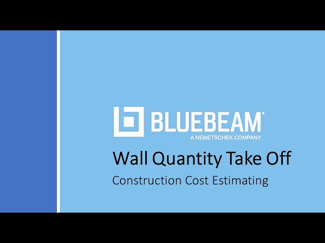 Wall Quantity Takeoff with Bluebeam