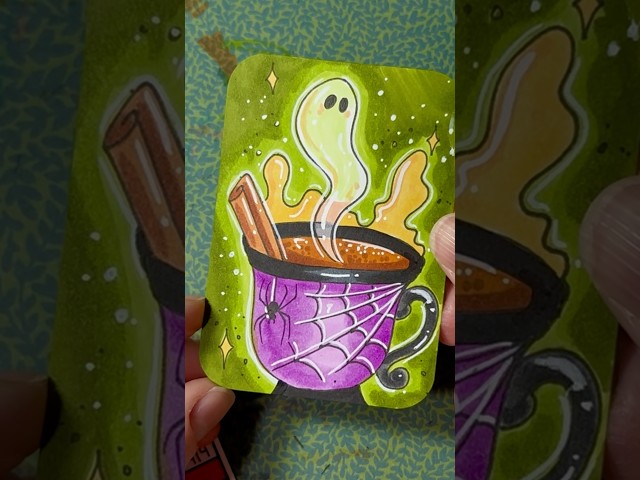 drawing 100 SPOOKY art cards π» 78