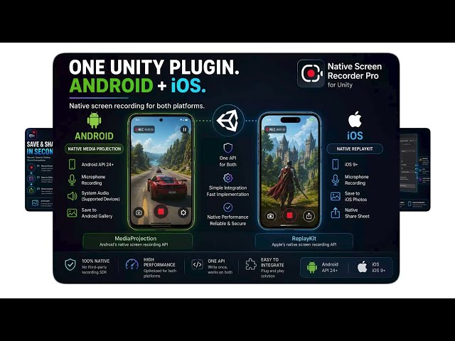 Add Game Recording to Unity in Minutes | Unity Screen Recorder Plugin for Android & iOS