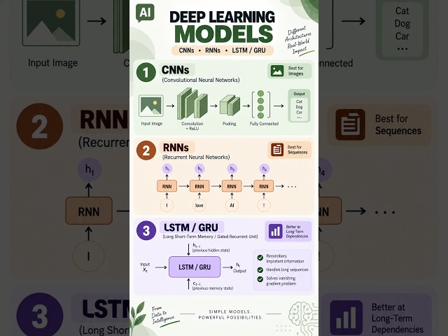 CNNs, RNNs, LSTM / GRU