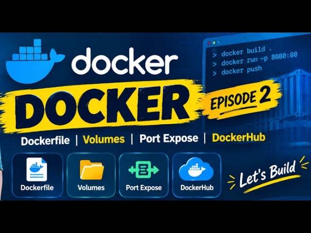 🐳 Docker Episode 2 | Dockerfile, Volumes, Ports & Docker Hub