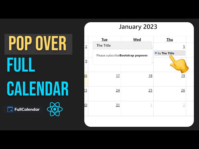 How To Add PopOver To FullCalendar (reactjs-fullcalendar)