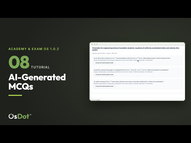 AI Provider & AI-Generated MCQs | Academy & Exam OS 1.0.2 Tutorial 08