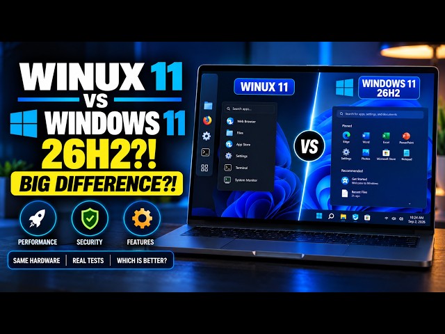 WINUX 11 vs Windows 11 26H2… The Difference Is Getting BIG?!