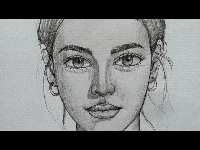 How to Draw a Beautiful Girl Face | Loomis Method Portrait Drawing Step by Step