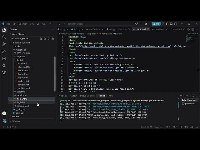 bookstore project using python
