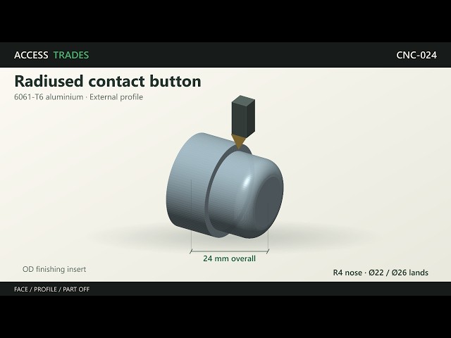 Radius turning a contact button