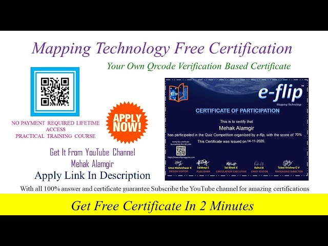 Mapping technology | Technical Quiz Free Certificate | Free Online Certificate