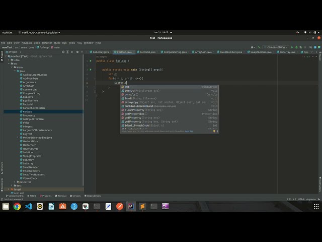 Simple For loop for biggener JAVA Programe Code.