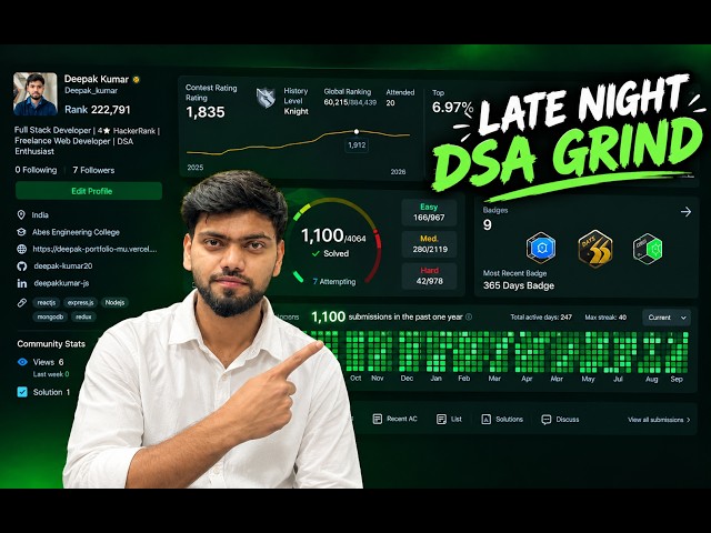 LATE NIGHT DSA GRIND 🔥 | LeetCode Live + Codeforces | Placement DSA