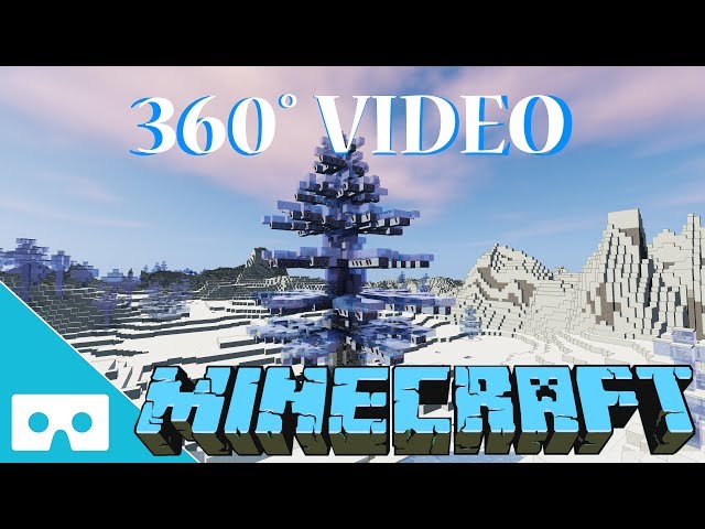 Minecraft Christmas tree made from ice VR 360°