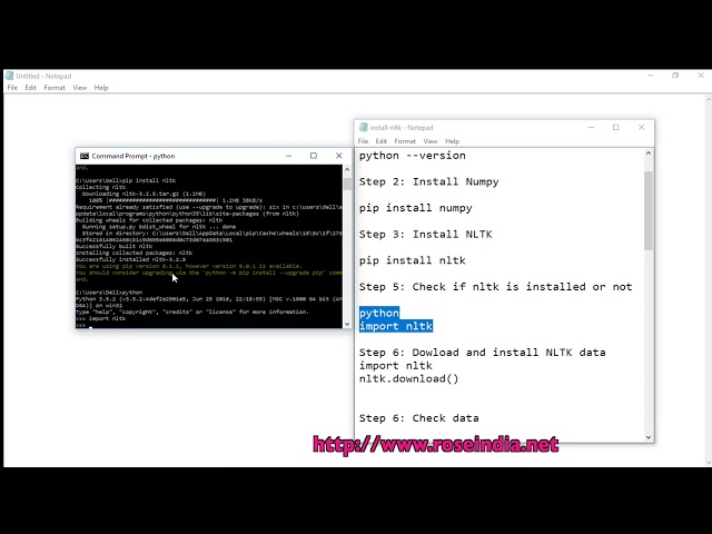 Installing NLTK on Windows 10