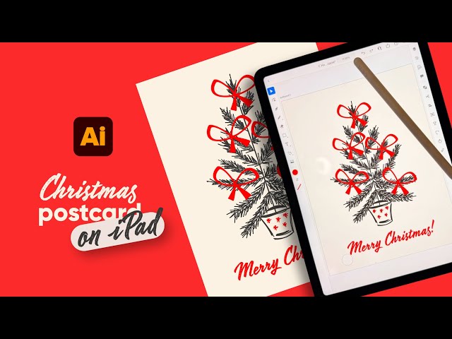 How to Draw a Sketch-Style New Year's Card (Hand Drawn) | Adobe Illustrator on iPad