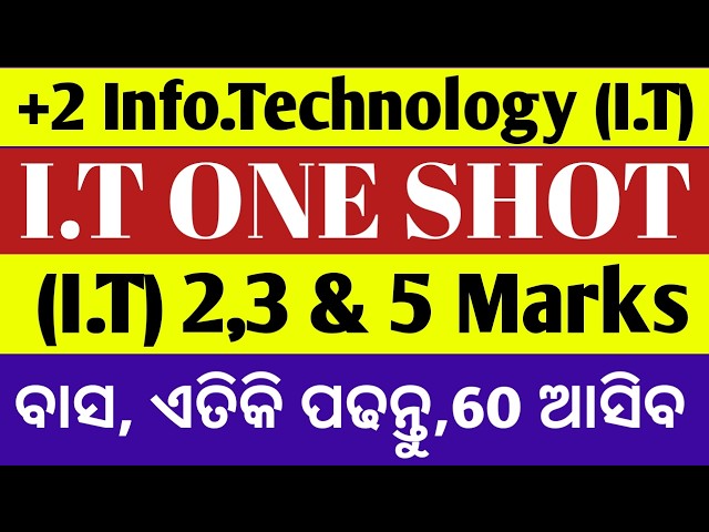 IT selection question 2026 ll 5 marks selection question information technology ll +2 exam 2026 ..