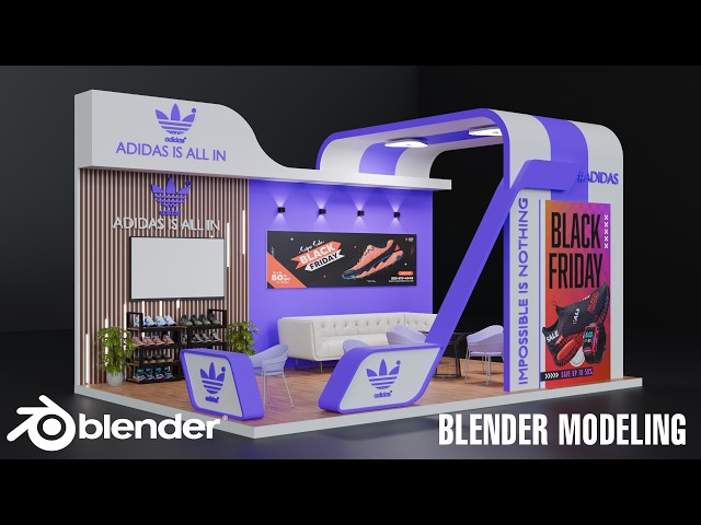 Learn Exhibition Booth in Blender - Blender 3D Tutorial