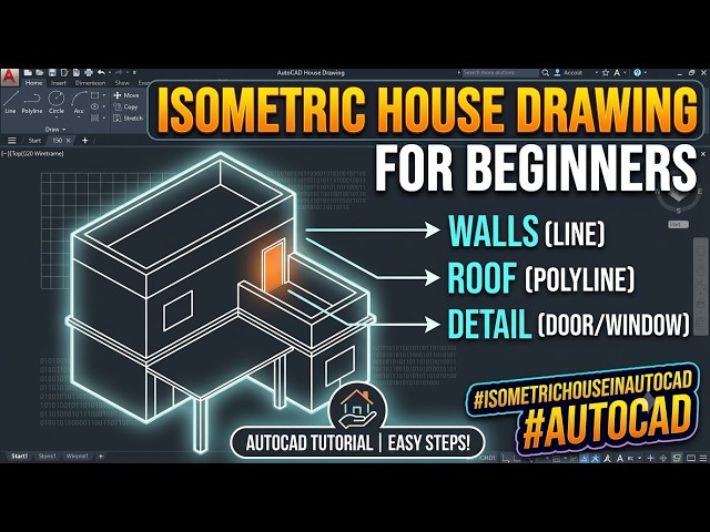 Isometric House Drawing for Beginners | CAD Tutorial #ISOMETRICHOUSEINAUTOCAD #AUTOCAD