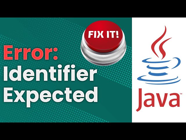 Identifier Expected Error (Java Tutorial)
