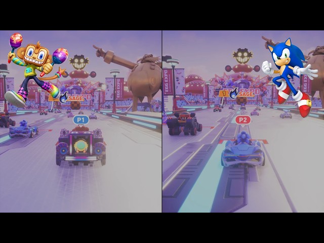 Sonic Racing: CrossWorlds x Samba de Amigo 2-Player Split Screen PS5 Gameplay! - Amigo & Sonic
