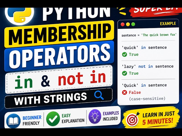 Python in & not in Operators Made SUPER Easy! | Beginner-Friendly Tutorial 🚀