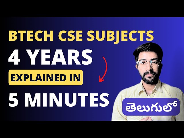 4 Years BTech Subjects/Syllabus in 5 Minutes [Telugu] | Vamsi Bhavani
