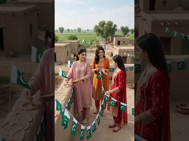 😱Pure Ghar ko Sajaya 🎉 Teen Behne 14 August Ke Liye Tayyar | Beautiful Pakistani Village