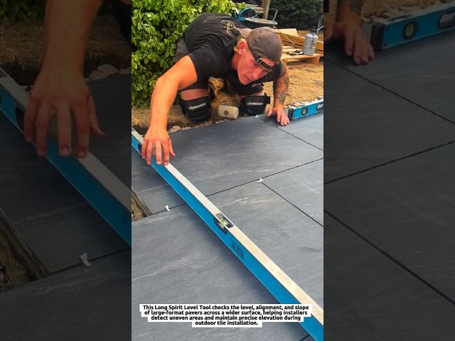 Large Format Tile Spirit Level Tool Checks Paver Alignment and Slope for Precise OutdoorInstallation