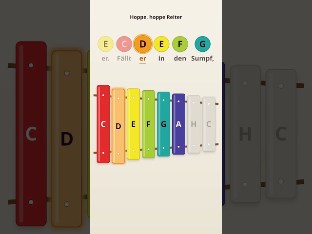 Hoppe, hoppe Reiter auf dem Xylophon – bunte Noten zum Mitspielen