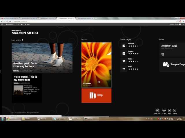 Modern Metro - Wordpress Theme - quick start