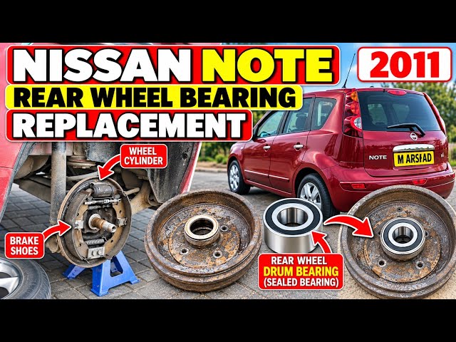 Nissan note faulty worn out rear wheel hub bearing replacement job. 