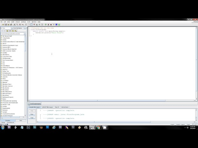 Intro to Java using JGrasp
