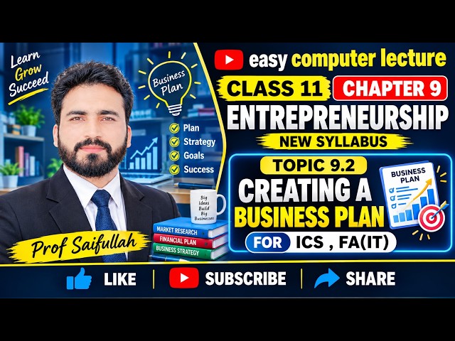 9.2 Creating a Business Plan | Chapter 9 Entrepreneurship | Class 11 Computer New Syllabus | ICS ...