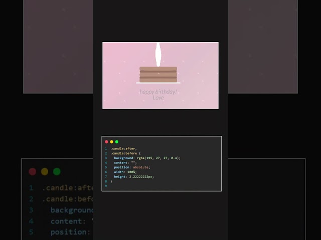 Create Animation for Birthday Cake using HTML, CSS, and Javascript.