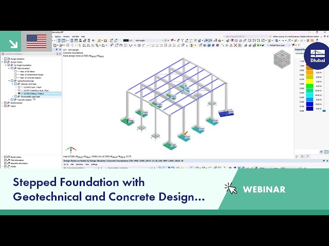 Webinar | Stepped Foundation with Geotechnical and Concrete Design Checks in RFEM 6